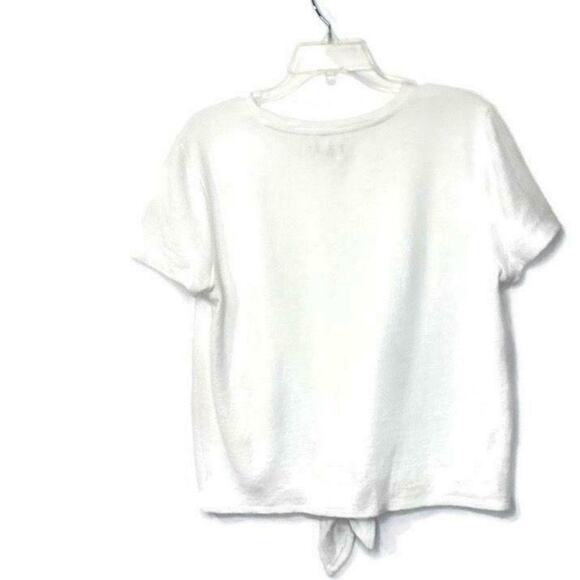 Madewell White Linen Blend Tie Waist Cropped Blouse Medium - Picture 9 of 9